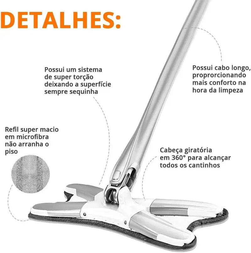 DAFUSHOP Esfregão giratório lava seca torção microfibra limpeza multiuso
