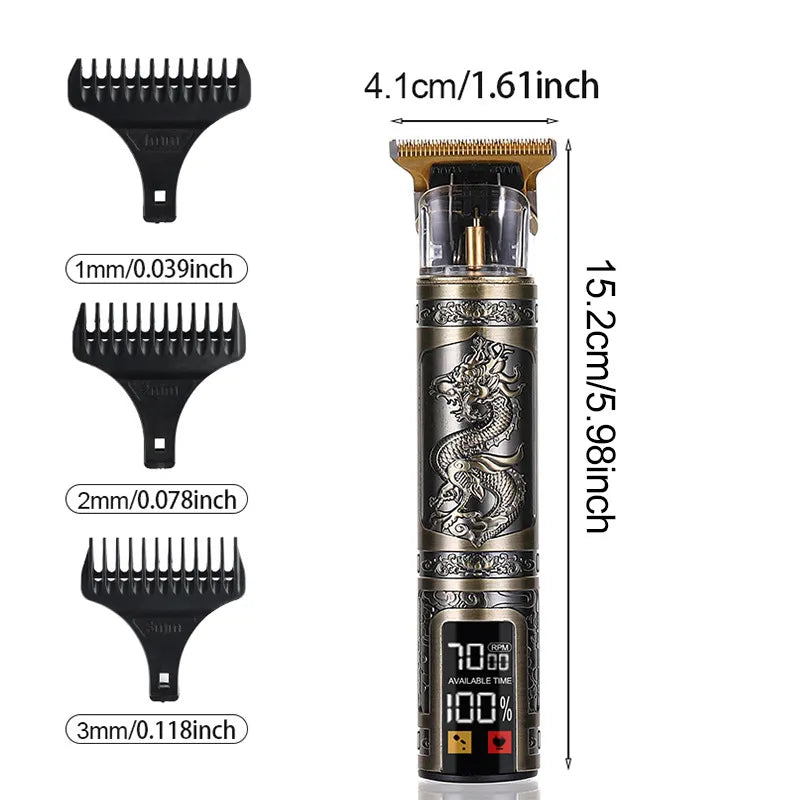 Máquina de cortar cabelo t9, engrenagem variável de três velocidades, corte de cabelo, barbeador elétrico